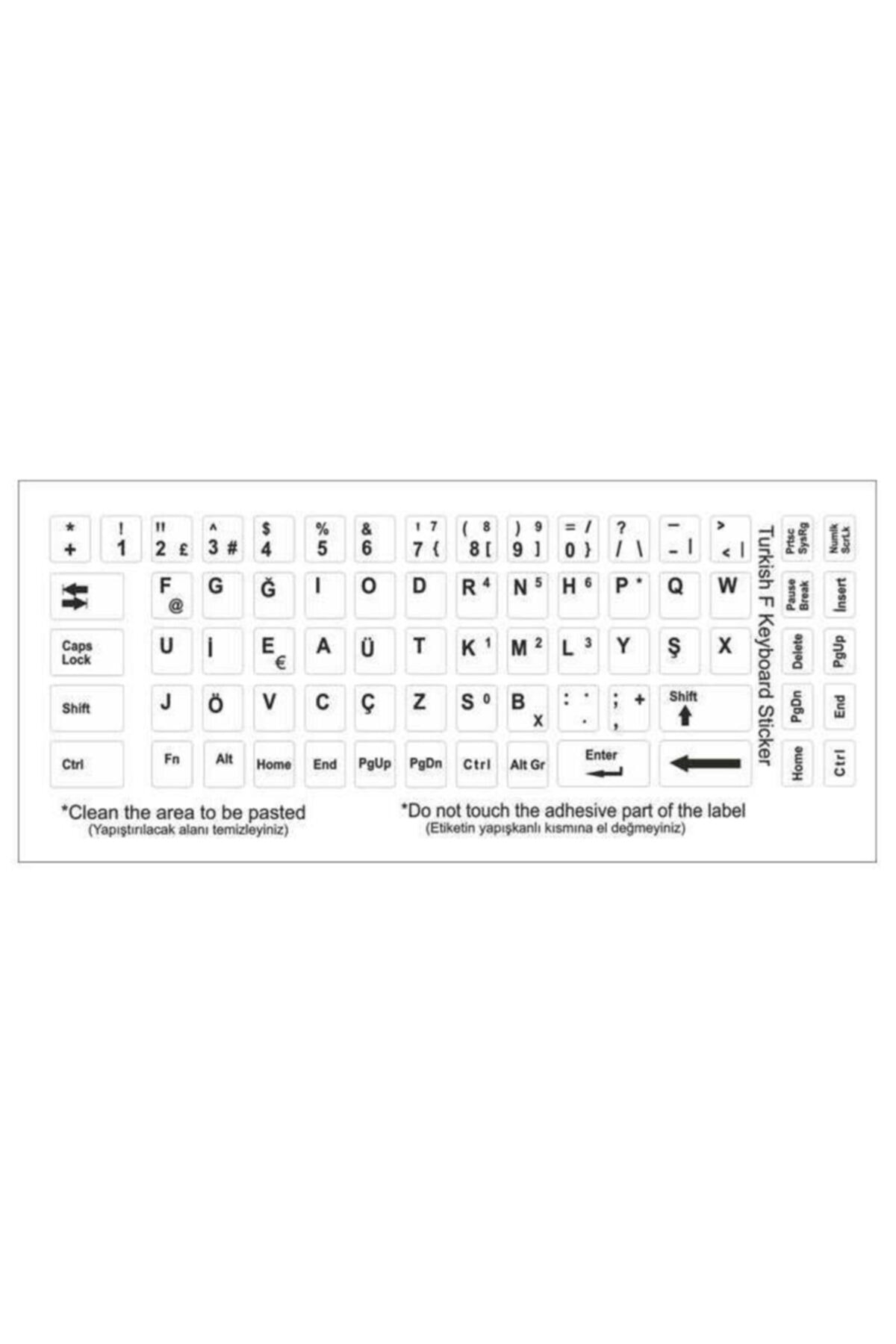 Brs Beyaz F Klavye Etiketi Sticker