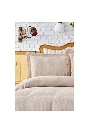 Evlen Home Kapitone Ponpon 3 Parca Yatak Ortusu C K Beyaz Trendyol