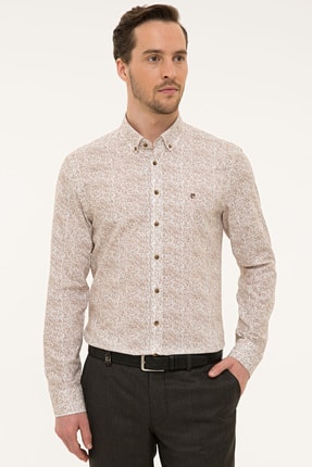 Pierre Cardin Erkek Lacivert Slim Fit Uzun Kollu Gomlek Trendyol