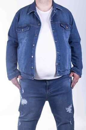 Zenet Jeans Erkek Koyu Fume Buyuk Beden Super Lazer Kot Ceket Trendyol