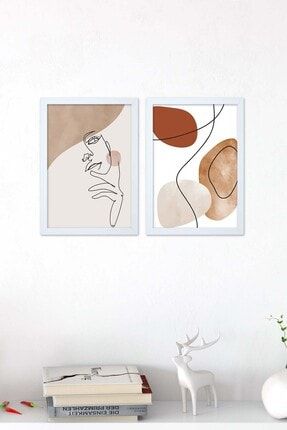 Woman Art Print Beyaz Çerçeveli Poster 2'li Tablo 23.5X33,5 cm lyn4024