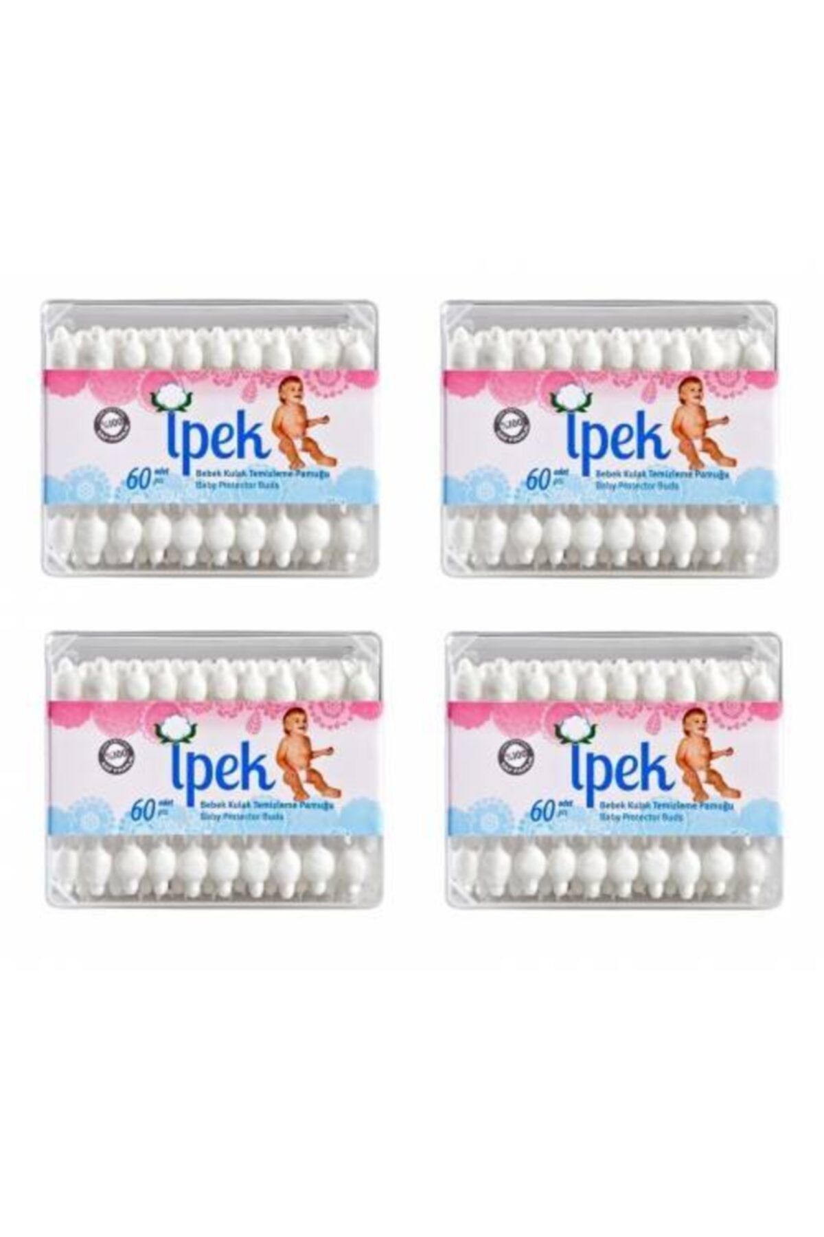 Bebek Kulak Temizleme Çubuğu 60'lı 4 Adet