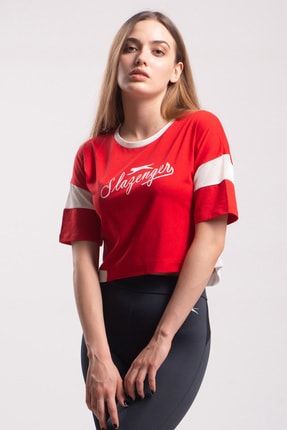 Polsy Kırmızı Kadın Kısa Kol T-shirt ST10TK041