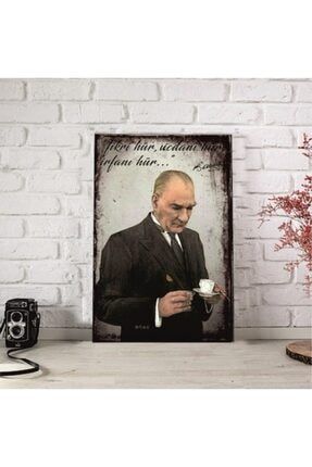 Atatürk Ahşap Retro Poster-3 17,5x27,5 cm frmn100001000