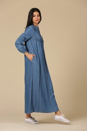 Kadın Mavi Tensel Elbise 6524 WCRT150