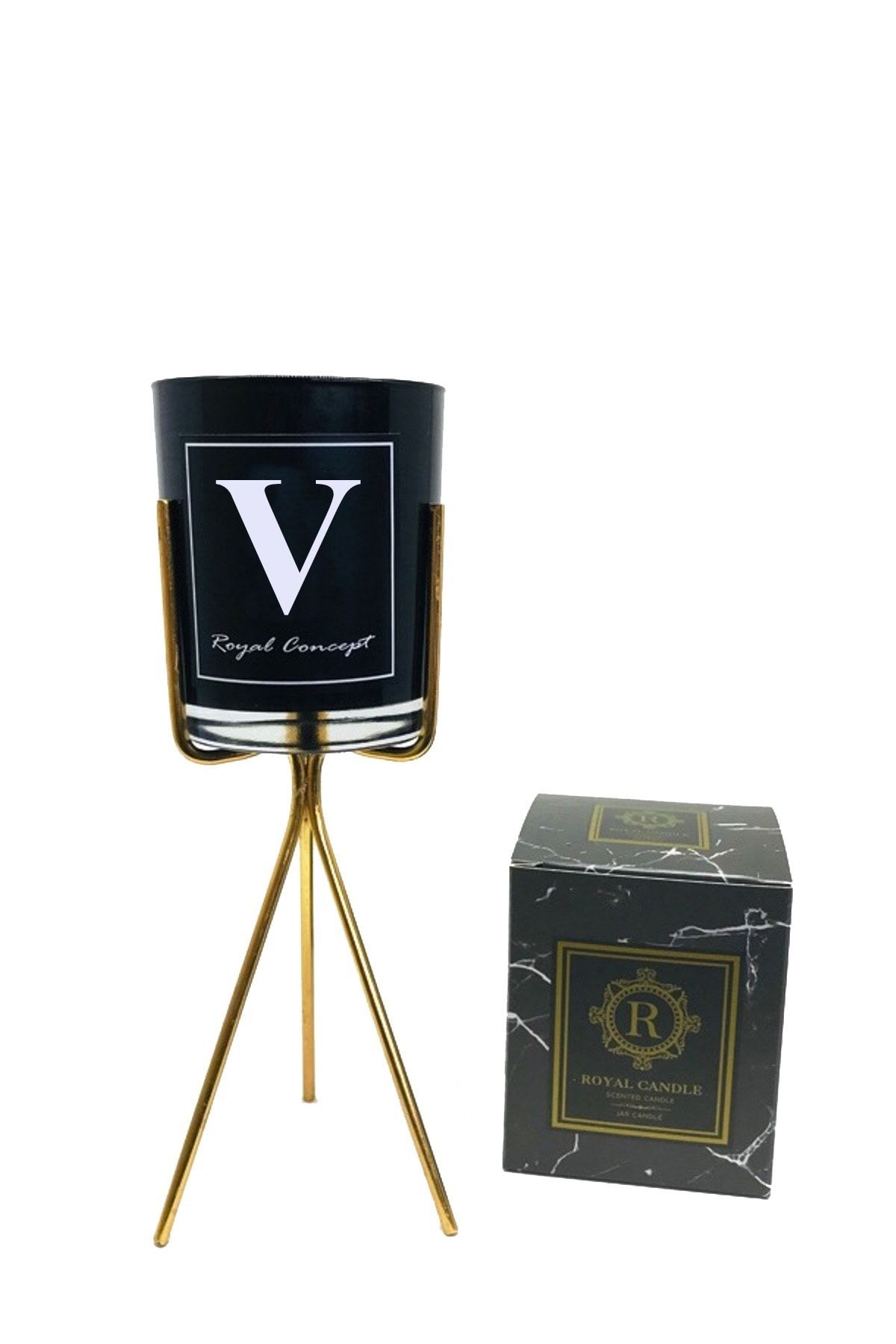 Royal Mum شمع شمعی حرفی ''V'' Glass Candle - پودر معطر با پایه V