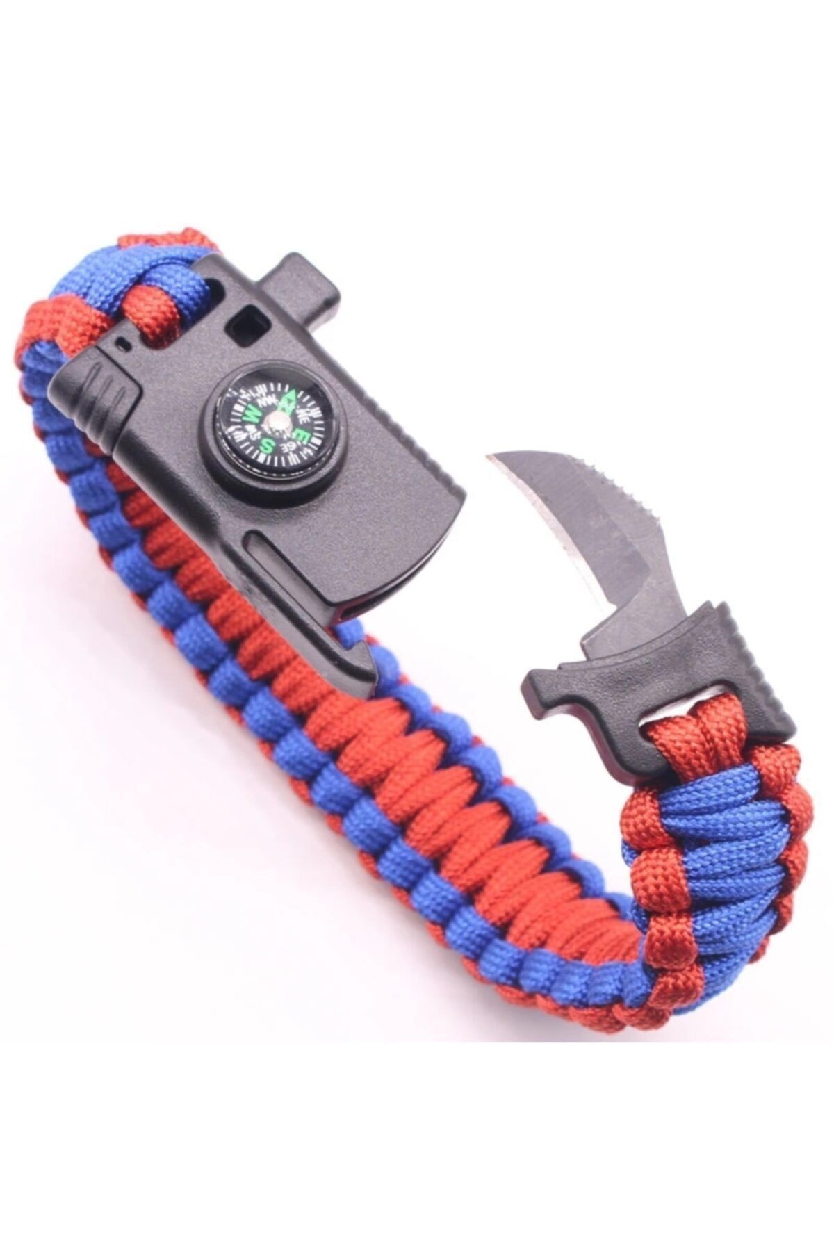 FORMULA X Bıçaklı Düdüklü Pusulalı Paracord Bileklik Yeşil Kamuflaj CR9367
