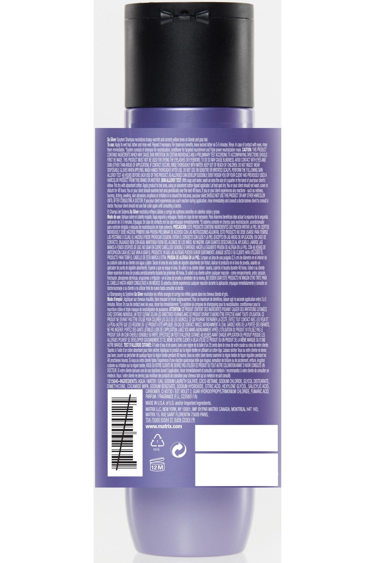 Matrix So Silver Gri Platin Ve Beyaz Saclar Icin Renk Koruyucu Mor Sampuan 300 Ml Trendyol