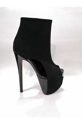 Kadın Siyah Yüksek Topuklu Burnu Açık Ayakkabı mshrbtte01