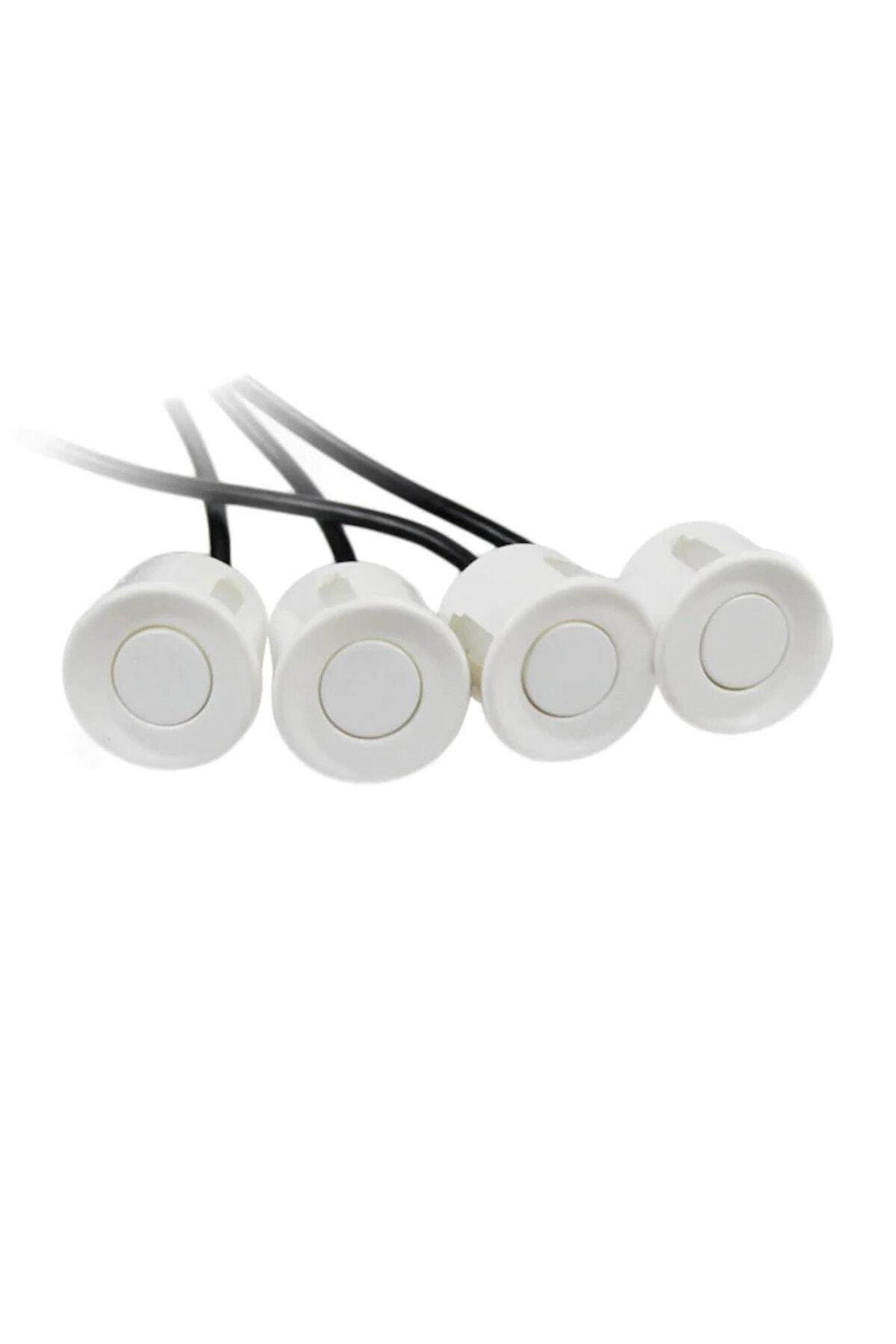 Genel Markalar Beyaz Renk Dijital Ekranlı Araç Park Sensörü Ses Ikazlı 4 Sensörlü