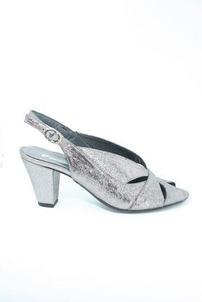 Kadın Günlük Topuklu Ayakkabı uz-144-Gümüş