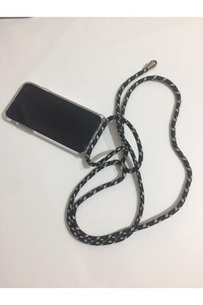 iPhone XS Askılıklı Silikon Telefon Kılıfı (Kamuflaj Halat) MARSQTEQ001246