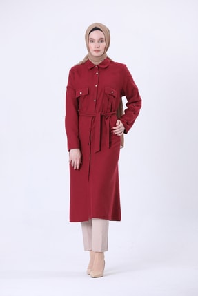 Pardesu Dunyasi Kadin Kemerli Dugmeli Cepli Uzun Tesettur Tunik 1607 Fiyati Yorumlari Trendyol