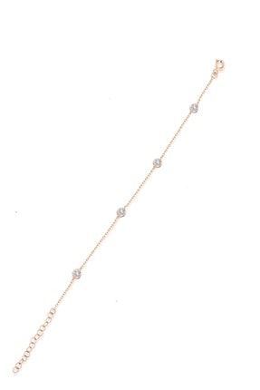 Gümüş Rose Zirkon Sıra Taşlı Tiffany Bileklik TSLVR63