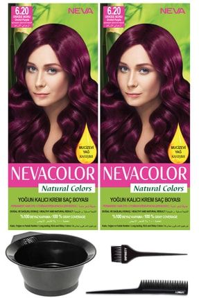 2’li Natural Colors 6.20 Orkide Moru - Kalıcı Krem Saç Boyası Ve Saç Boyama Seti 7681655541304 2SNC6-20