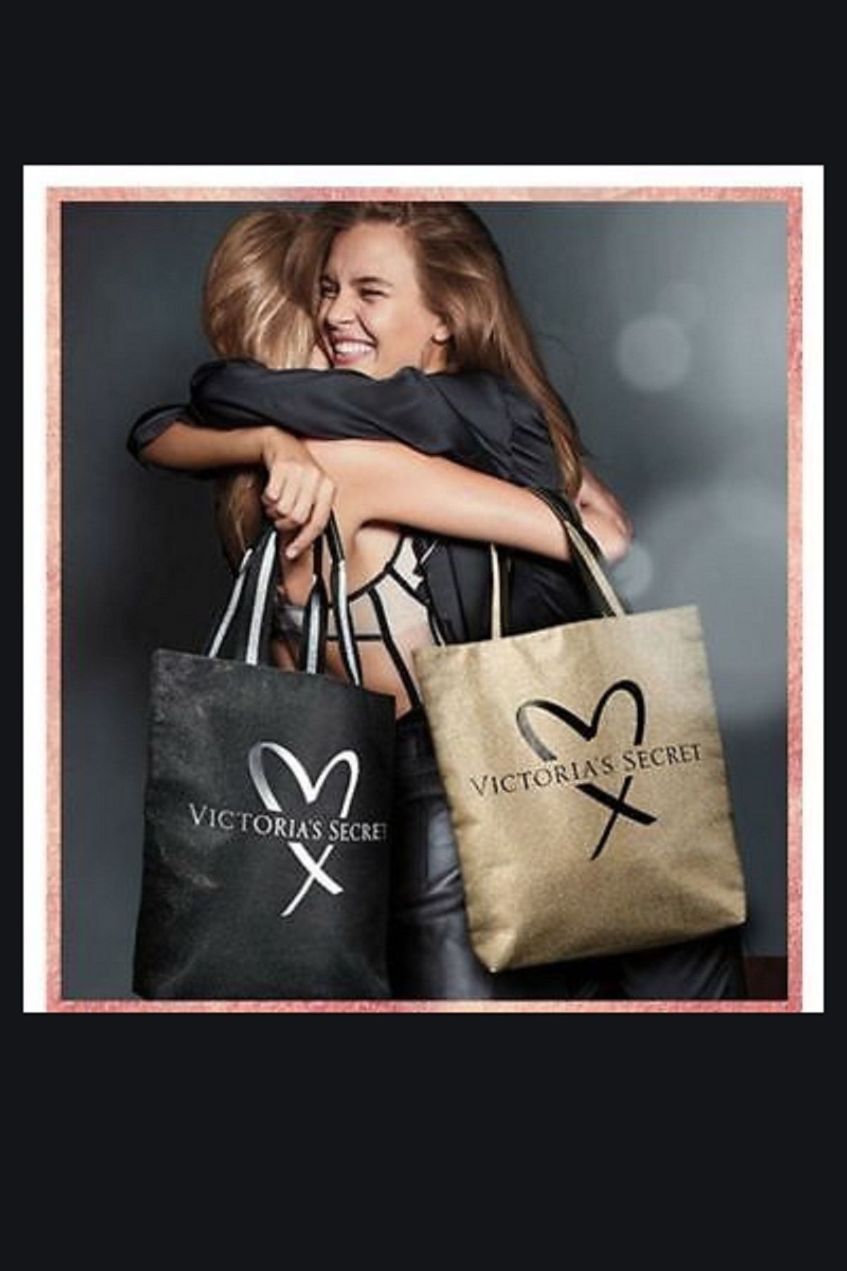 Victoria secret bag gold best sale