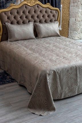 Brillant Gri Cift Kisilik Yatak Ortusu Seti Damask Trendyol