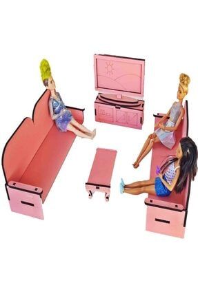 Kız Çocuk Evcilik Barbie Uyumlu Koltuk Salon Takımı Oyun Evi 86974587142