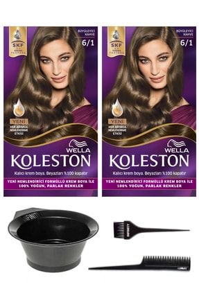 2’li Koleston 6/1 Kit Büyüleyici Kahve Saç Boyası + Saç Boyama Seti INF-2WKK6-1