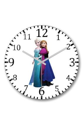 Elsa Kristoff Rapunzel Anna Frozen Duvar Saati Bombeli Gercek Cam S7859