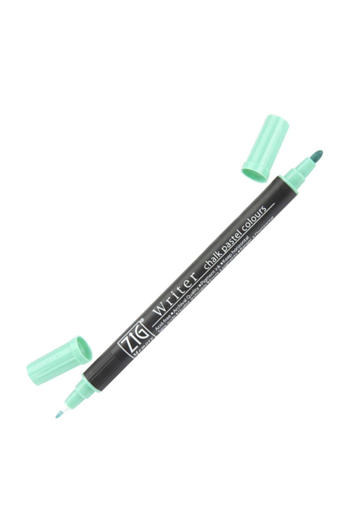 Zig-Writer Chalk Pastel Double Tip Marker Pen 0.5mm&1.2mm Green 1