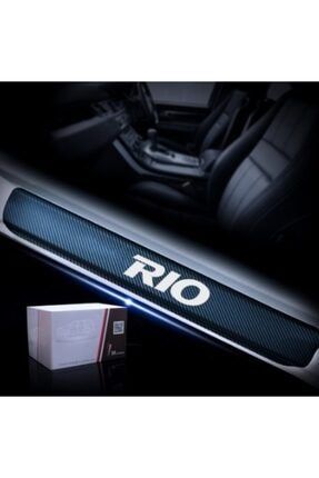 Kia Rio Carbon Fiber Kapı Eşiği Yazısı Sticker Boya Koruma L143