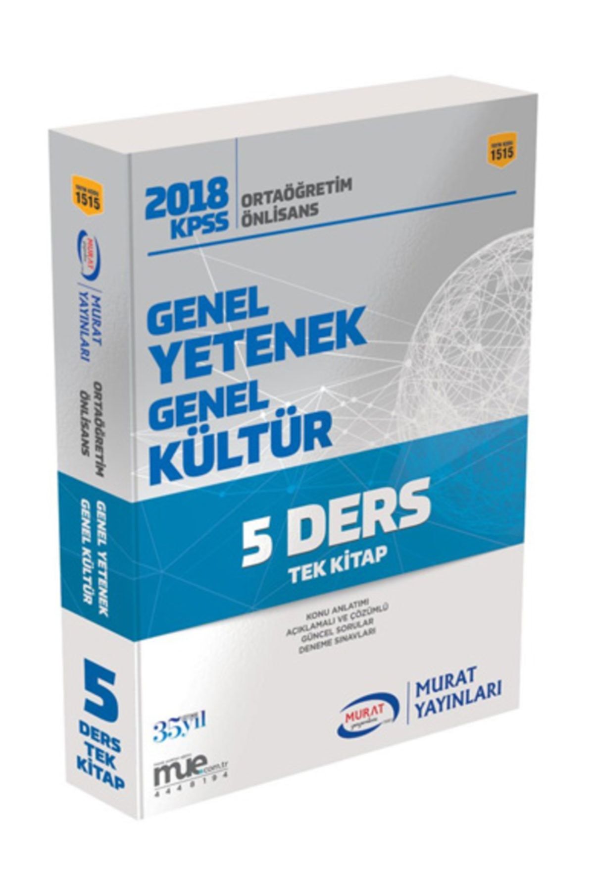 Murat Yayinlari 2020 Kpss Lise Onlisans Genel Yetenek Genel Kultur 5 Ders Tek Kitap 1515 Fiyatlari Ve Yorumlari En Ucuzu Akakce