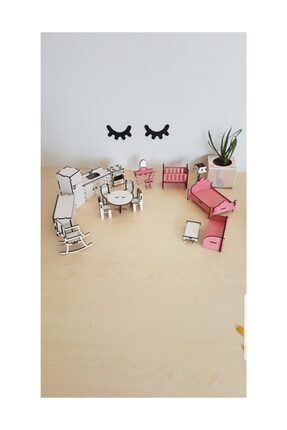 Joy And Toys Ahsap Minyatur Ev Esyalari Boyama Seti 21 Mobilya Trendyol