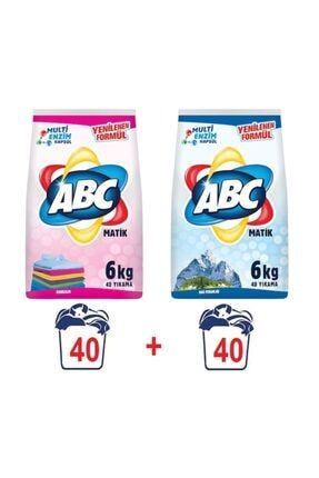 Abc Matik Toz Camasir Deterjani 6 Kg X 2 Adet Dag Ferahligi Ve Color Trendyol