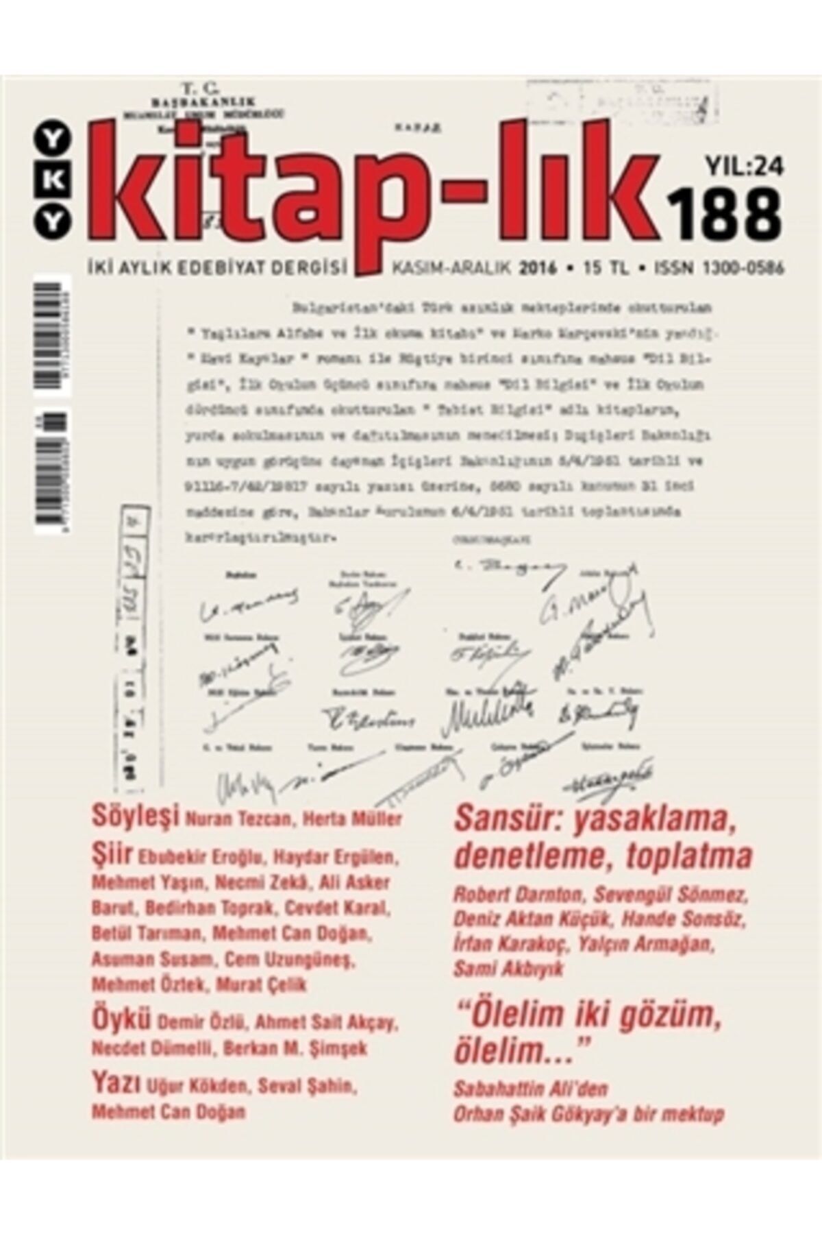 yapi kredi yayinlari dergi kitap lik