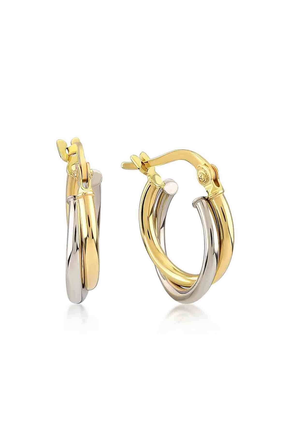 Gelin Pirlanta Kadin 14 Ayar Altin Halka Kupe 1 7 Cm Cap Gln300006 Trendyol