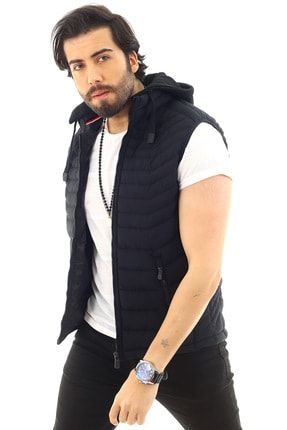 Mavi Erkek Kapusonlu Mavi Sisme Yelek 0191732179 Trendyol