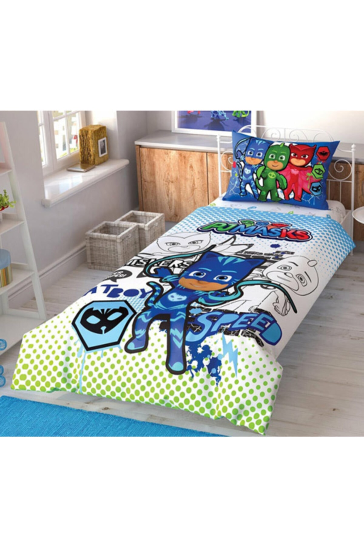 Licensed Pj Masks Pull Over Single Duvet Cover Set