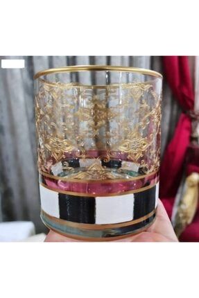 Siyah Dama El Boyama Meşrubat Bardağı 6'lı OR-0018-2