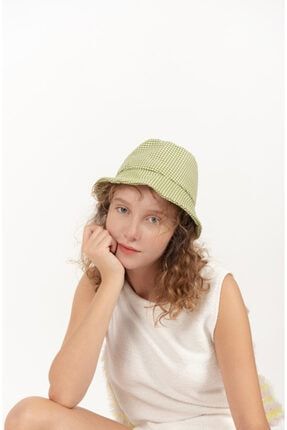 Kadın Yeşil Kareli Balıkçı Şapka THRTY02SPK