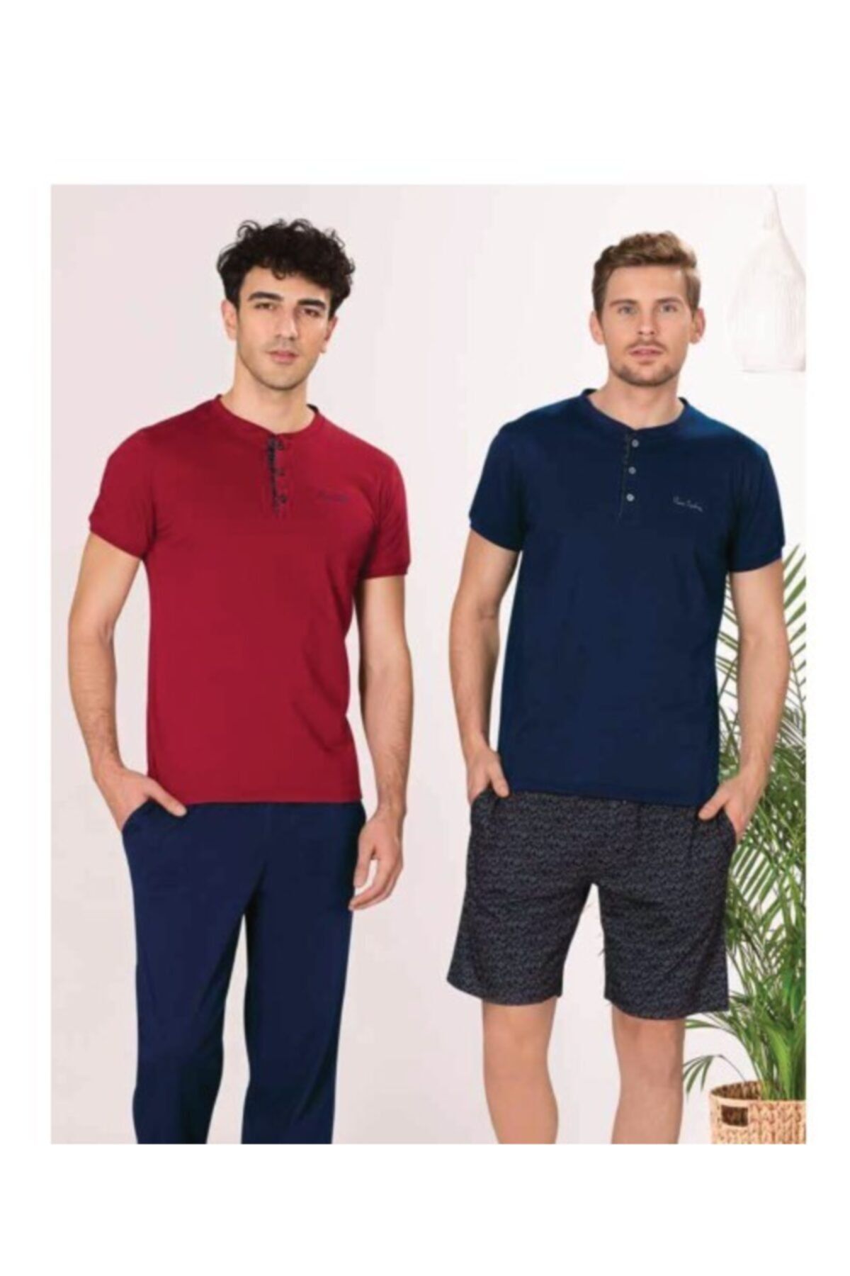 ست پیژامه قرمز مردانه جعبه جهیزیه پیر کاردین 3 5289 Pierre Cardin