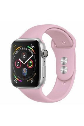 Apple Watch 42 44 Mm Silikon Kordon Şekerpembe bilişimakıllısaatkordon