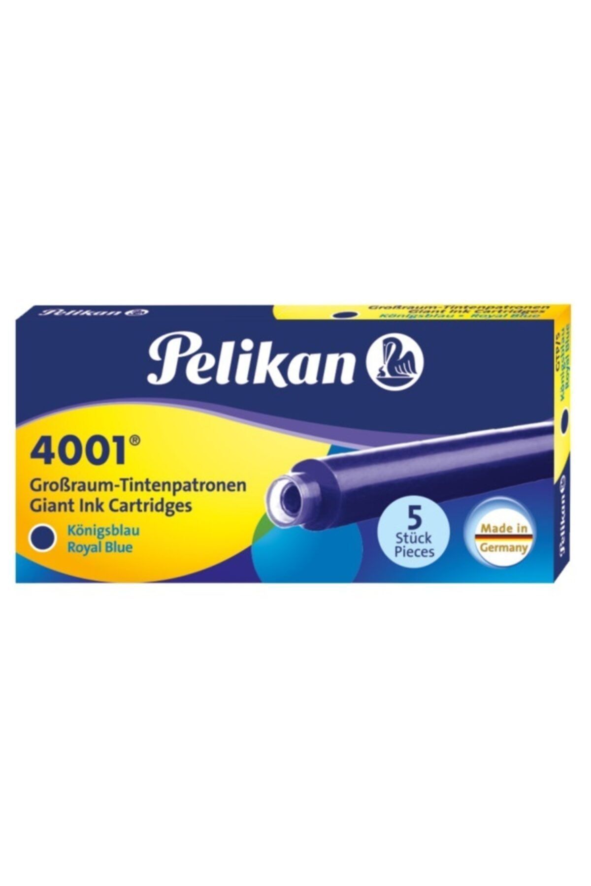 Pelikan 4001 Картридж для перьевой ручки Giant Blue (5 шт. в упаковке) Pl310748ktma PENPEL-PL310748KTMA