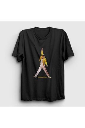 Unisex Siyah Pose Queen Freddie Mercury Tişört 34447tt