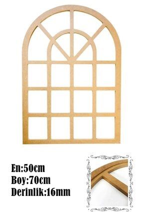 Hint Pencere Ayna Kanallı Boyanabilir Dekoratif Duvar Çerçeve 16mm Ham Mdf 50x70cm ETE-P058