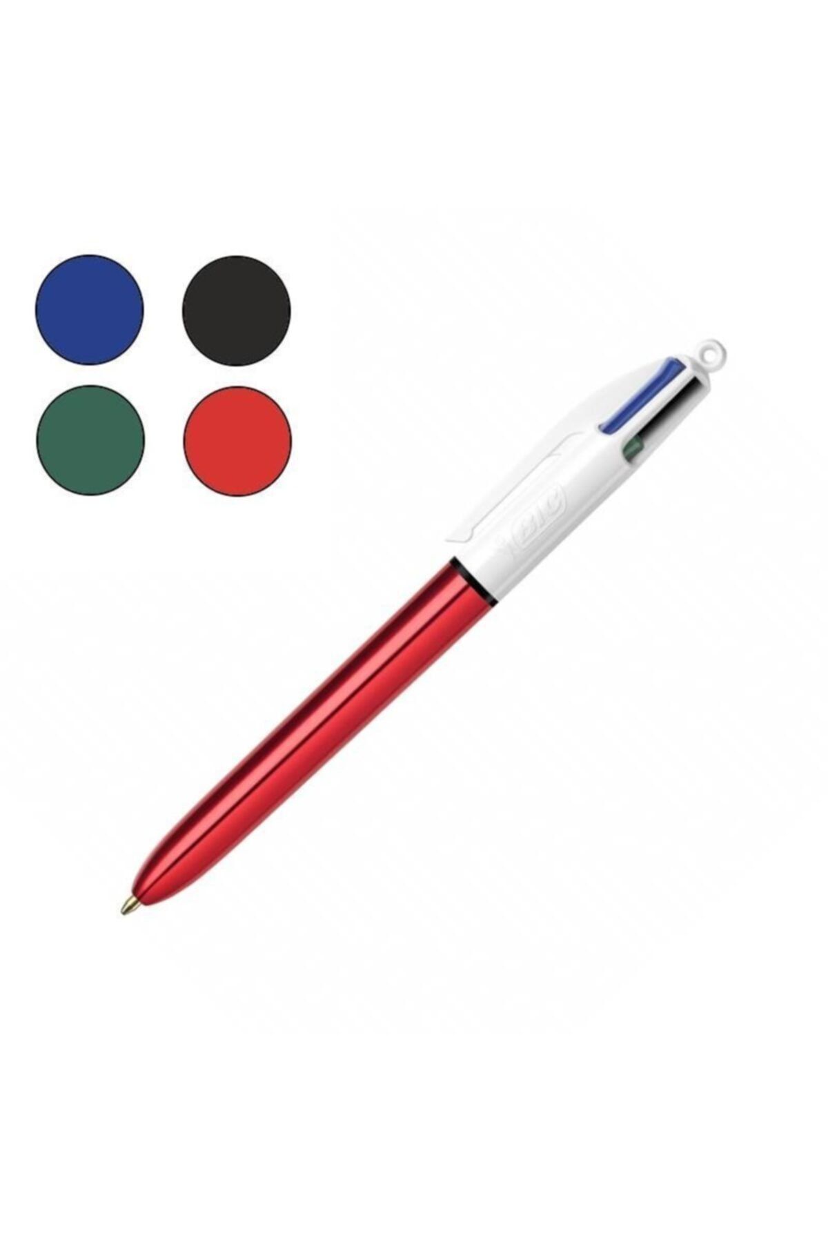 4 Colours Shine Kırmızı Gövde Tükenmez Kalem