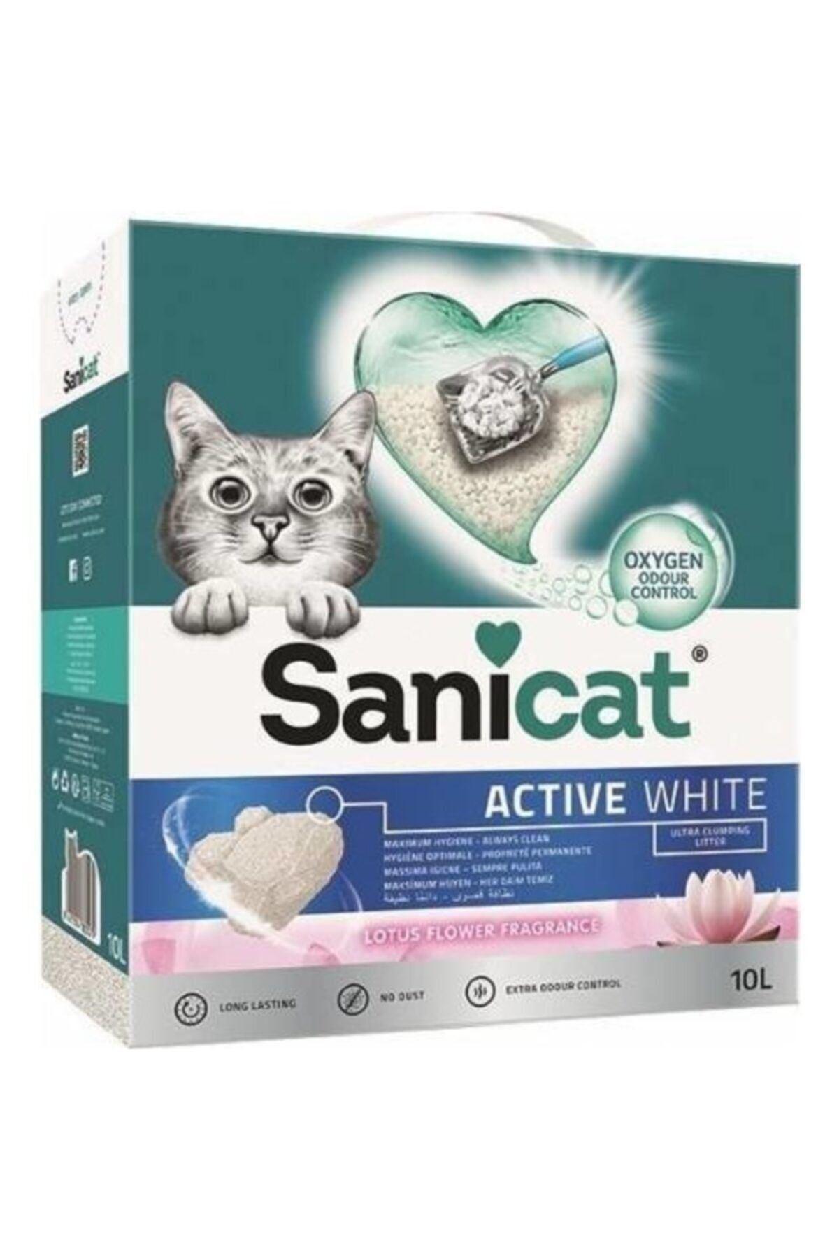 Active White Lotus Flower Süper Topaklanan Kedi Kumu 10 Lt