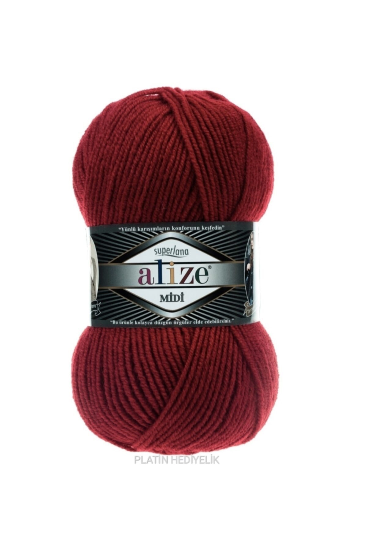 ( 5 Pcs ) Superlana Midi 56 Red Hand Knitting Yarns Vest Cardigan Rope Scarf Sweater Yarn