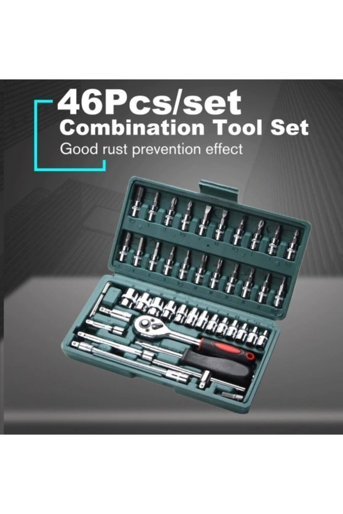 Depolife-46 Piece Mini Socket Set Automatic Ratchet 1/4" Wrench Set High Quality Combination Tool Set 7