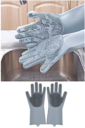 Magic Gloves Sihirli Bulaşık Eldiveni Mutfak Banyo Temizleme Fırçası Oto Ev Iş Pratik 035938+İK