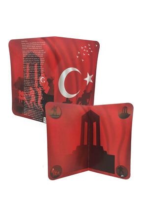 Türk Bayraklı Çanakkale Anıtı Karne Kabı - Karne Kılıfı 20 Li Paket Türk Bayraklı Karne Kılıfı