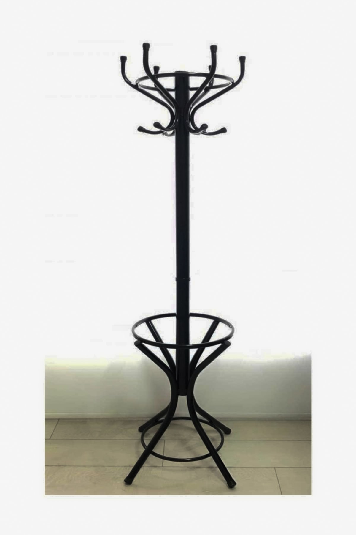 Genel Markalar Metal Portmanto Siyah Ayaklı Askılık