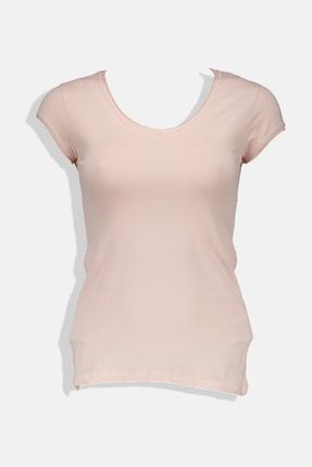 Pudra Kadın Yeşil Spor Slim Kısa Kol T-shirt UCB142182A29