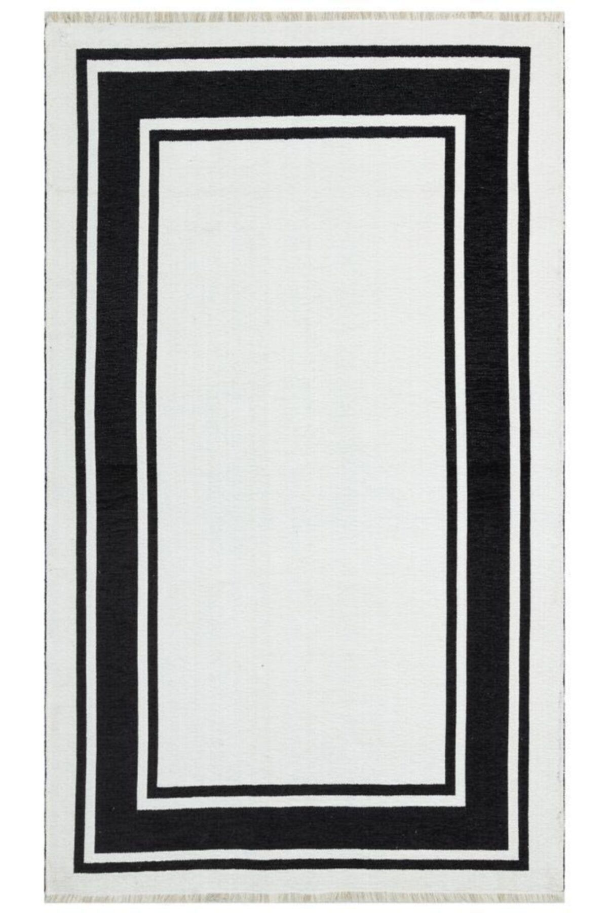 Eko Halı NOA NK 06 BLACK WHITE  Hav Toz Vermez Yıkanabilir Çift Taraflı İnce Modern İskandinav Kilim