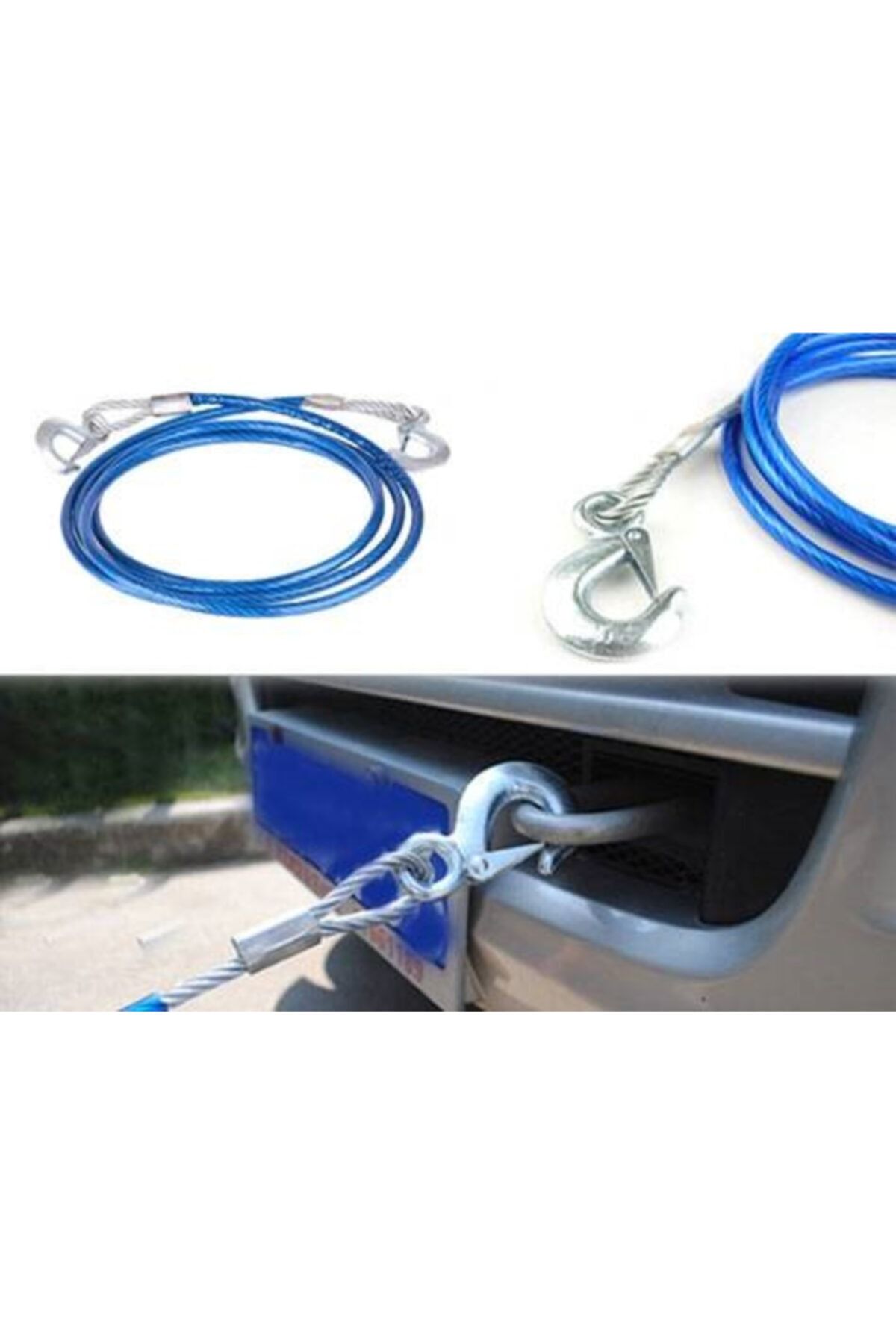 Çokuygunuz Fosforlu Çelik Araç Çekme Halatı (4 Metre)